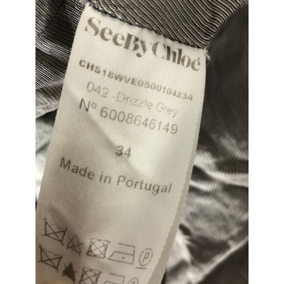 See by Chloe City Wool Vest Sleeveless Button Front Oversized Drizzle Grey 2 - Picture 12 of 14